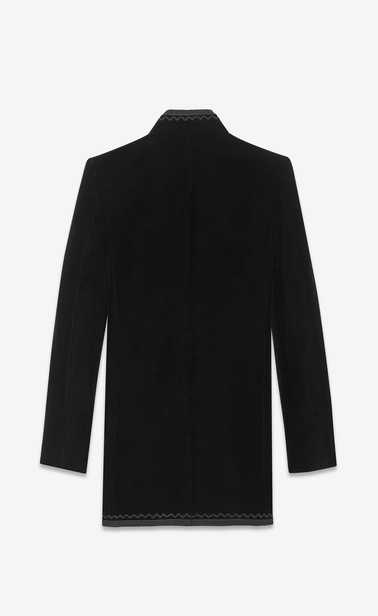 SAINT LAURENT Blazer Jacket Woman embroidered long jacket in shiny velvet b_V4